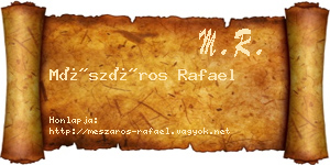 Mészáros Rafael névjegykártya
